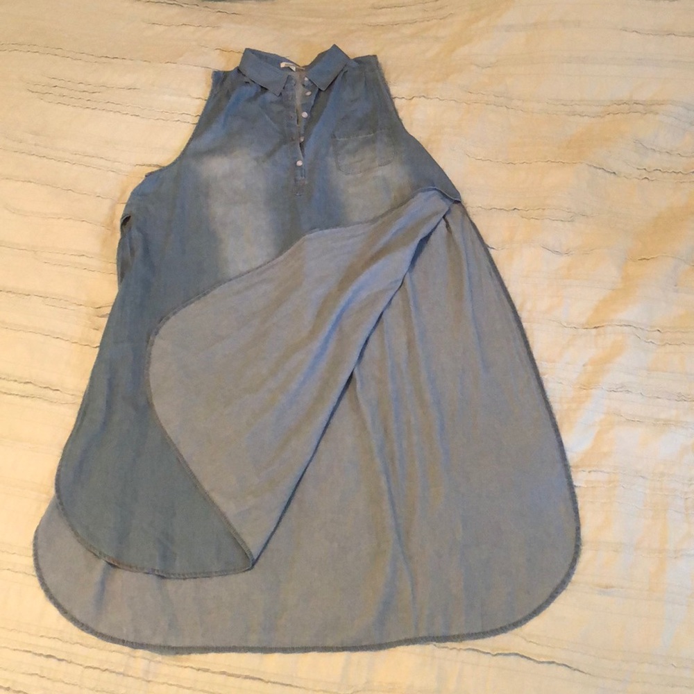 Sleeveless Chambray Top